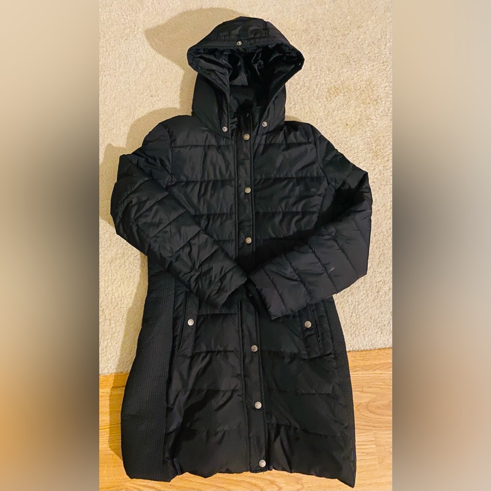Abercrombie & Fitch Womens Hooded Parka Coat Jacket Zippers Buttons Size M